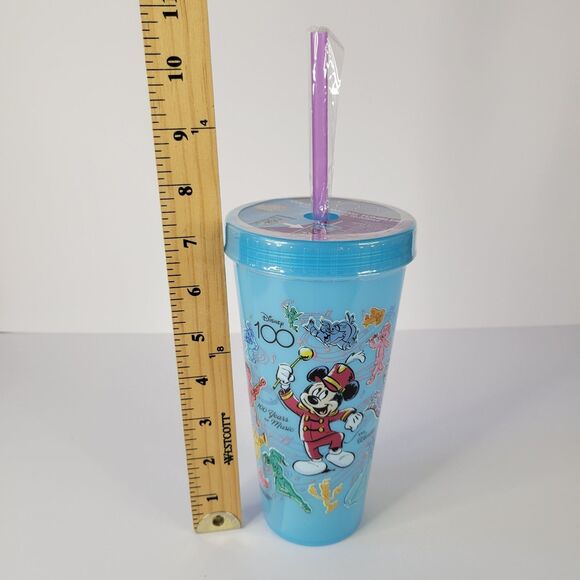 Disney Box Lunch 100 Years Music Sketch Plastic Cup Tumbler Color Changing 24oz - Picture 5 of 14